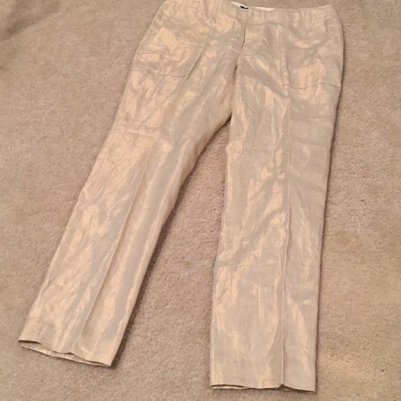 J. Crew 100% linen gilt w/soft golden sheen/pocket - Picture 1 of 8